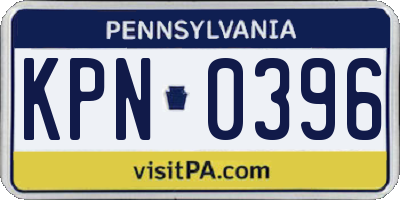 PA license plate KPN0396