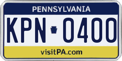 PA license plate KPN0400