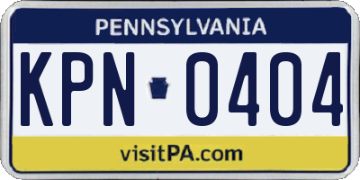 PA license plate KPN0404