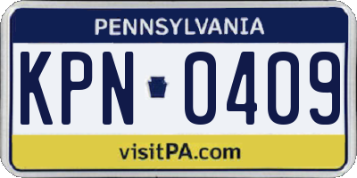 PA license plate KPN0409