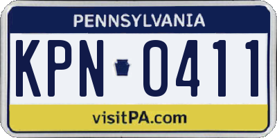 PA license plate KPN0411