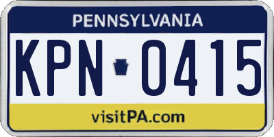 PA license plate KPN0415