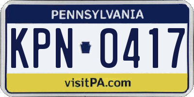PA license plate KPN0417