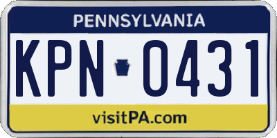 PA license plate KPN0431