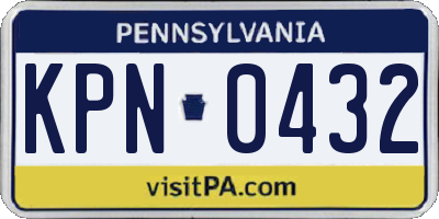 PA license plate KPN0432