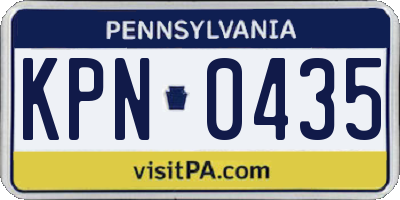 PA license plate KPN0435
