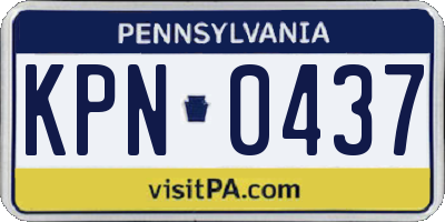 PA license plate KPN0437