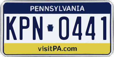 PA license plate KPN0441