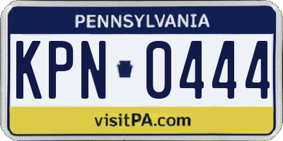 PA license plate KPN0444