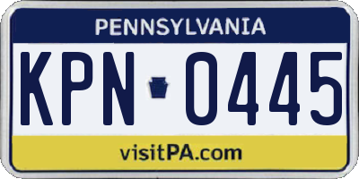 PA license plate KPN0445
