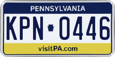 PA license plate KPN0446