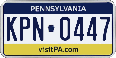 PA license plate KPN0447