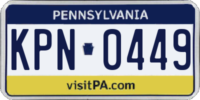 PA license plate KPN0449