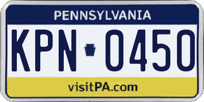 PA license plate KPN0450