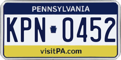 PA license plate KPN0452