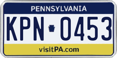 PA license plate KPN0453