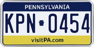 PA license plate KPN0454