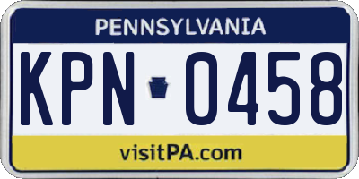 PA license plate KPN0458