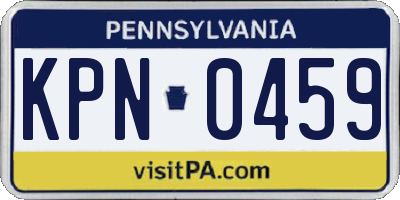 PA license plate KPN0459