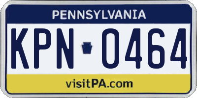 PA license plate KPN0464