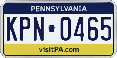 PA license plate KPN0465