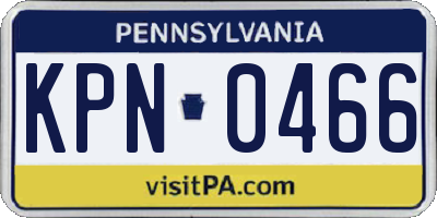 PA license plate KPN0466
