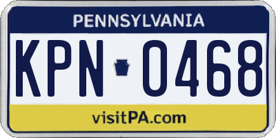 PA license plate KPN0468