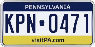 PA license plate KPN0471