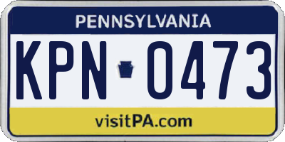 PA license plate KPN0473