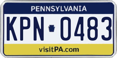 PA license plate KPN0483