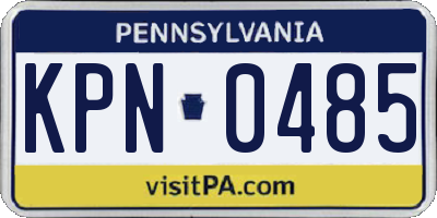 PA license plate KPN0485