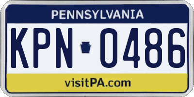 PA license plate KPN0486