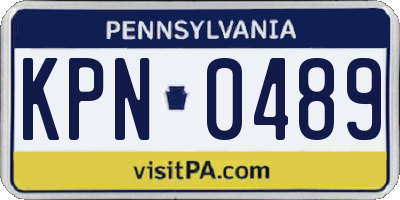 PA license plate KPN0489