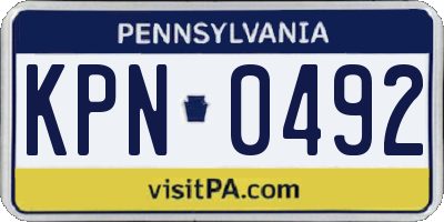 PA license plate KPN0492
