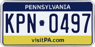 PA license plate KPN0497
