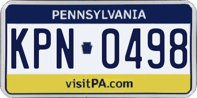 PA license plate KPN0498