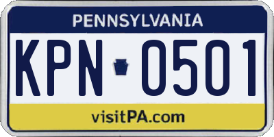 PA license plate KPN0501