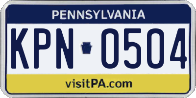 PA license plate KPN0504