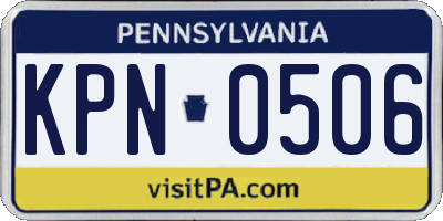 PA license plate KPN0506