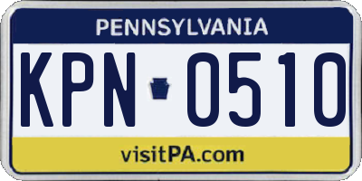 PA license plate KPN0510