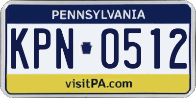 PA license plate KPN0512