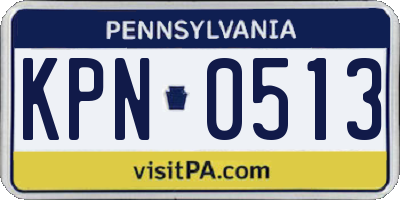 PA license plate KPN0513