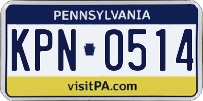PA license plate KPN0514