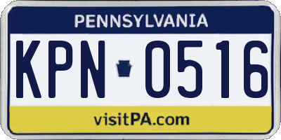 PA license plate KPN0516