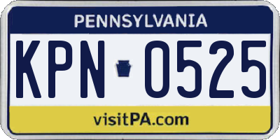 PA license plate KPN0525