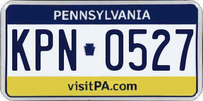 PA license plate KPN0527
