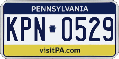 PA license plate KPN0529