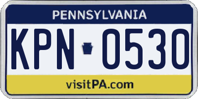PA license plate KPN0530