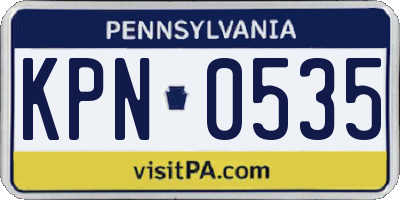 PA license plate KPN0535