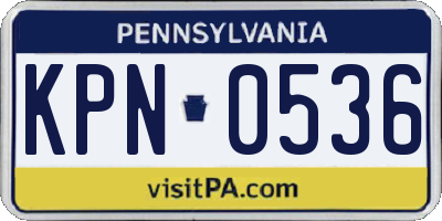 PA license plate KPN0536